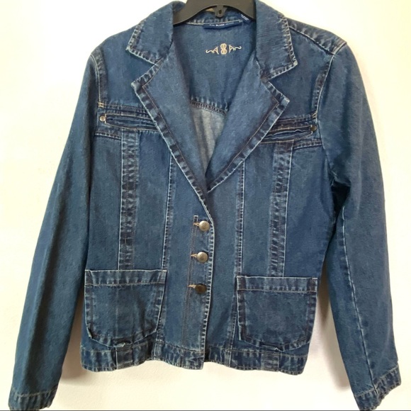 Bill Blass Jean Button Front Jacket - Picture 2 of 9